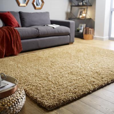 The Rug Seller Veloce Shaggy Rugs in Gold