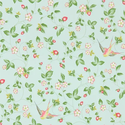 The Rug Seller Wild Strawberry Wallpaper W0135 02 by Wedgwood in Dove&nbsp;Roll