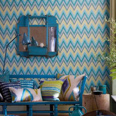The Rug Seller Groove Zig Zag Wallpaper 110853 by Scion in Marine Moss Green&nbsp;Roll