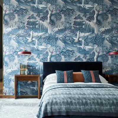 The Rug Seller Verdure Wallpaper 313020 by Zoffany in Indigo BlueRoll