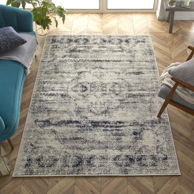 The Rug Seller Gilbert 2061 N Traditional Distressed Rugs in Blue Grey Cream