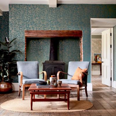 The Rug Seller Middlemore Wallpaper 216695 by Morris & Co in Moss Gold&nbsp;Roll