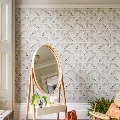 The Rug Seller Leopard Walk Wallpaper 2011 by Cole & Son in Soot SnowRoll