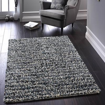 The Rug Seller Rocks Shaggy Wool Rugs in Grey