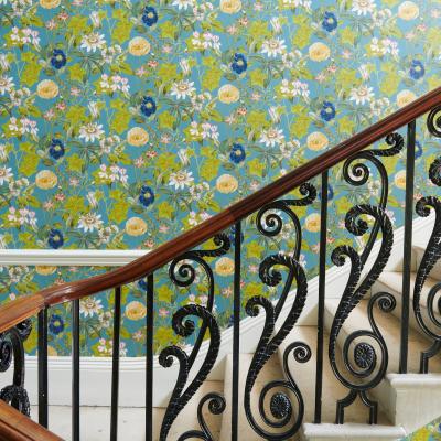 The Rug Seller Passiflora Wallpaper W0143 01 by Clarke and Clarke in Chambray Blue&nbsp;Roll