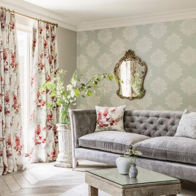 The Rug Seller Laurie Wallpaper 216267 by Sanderson in Eggshell White&nbsp;Roll
