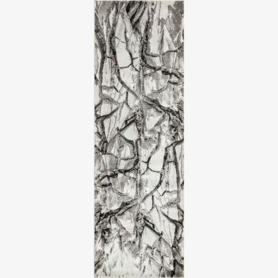 The Rug Seller Blaze BLZ07 Abstract Marble Runner Rugs in Silver Grey&nbsp;80x240cm