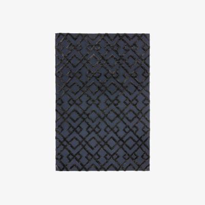 The Rug Seller Dixon Trellis Luxury Wool Viscose Rugs in Black&nbsp;160x230cm