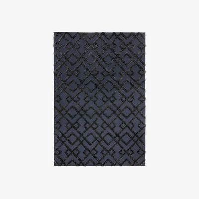 The Rug Seller Dixon Trellis Luxury Wool Viscose Rugs in Black&nbsp;160x230cm