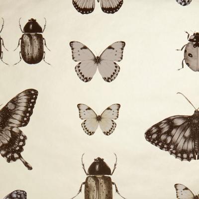The Rug Seller Papilio Wallpaper W0094 01 by Clarke and Clarke in Charcoal Gold&nbsp;Roll