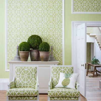 The Rug Seller Garden Plan Wallpaper 216315 by Sanderson in Garden Green Roll
