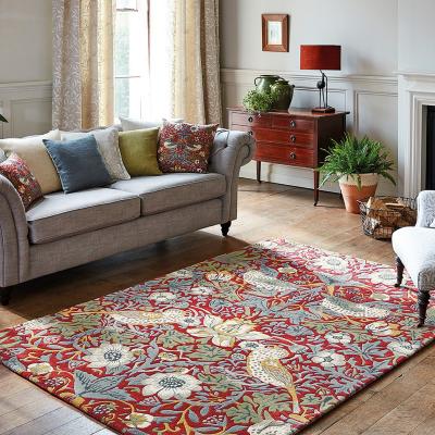 The Rug Seller Strawberry Thief Rugs 027700 Crimson by William Morris