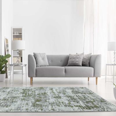 The Rug Seller Orion Abstract Metallic Rugs in OR08 Green