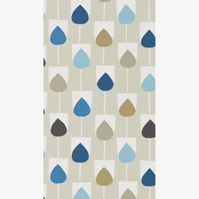 The Rug Seller Sula Tulips Wallpaper 111322 by Scion in Indigo Sapphire Raffia&nbsp;Roll