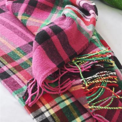 The Rug Seller Chennai Fuchsia Tartan Woven Throw in Pink Multi by Designers Guild&nbsp;130x190cm