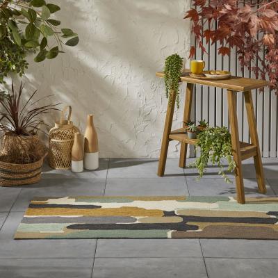 The Rug Seller Trattino Indoor Outdoor Abstract Seaglass Runner Rugs 444804 by Harlequin&nbsp;70x300cm