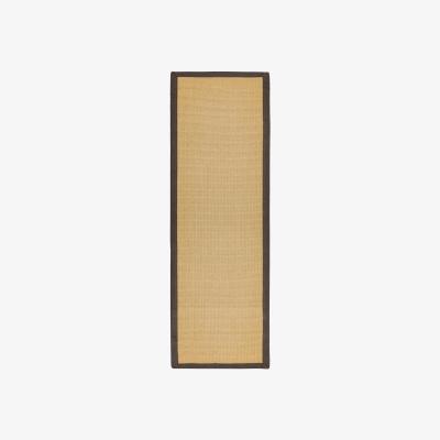 The Rug Seller Sisal Hallway Runners in Linen with a Chocolate Brown Border&nbsp;68x300cm
