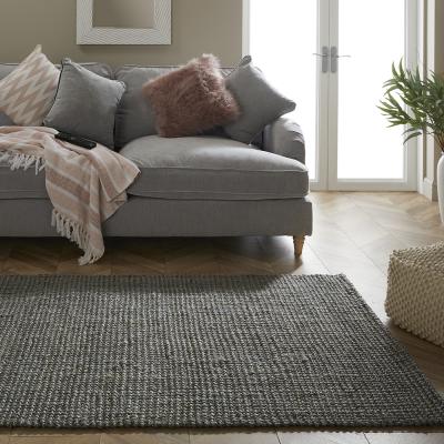 The Rug Seller Whitefield Boucle Jute Modern Rug in Grey&nbsp;120x170cm