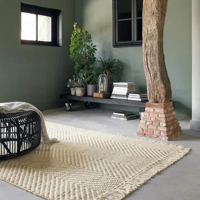 The Rug Seller Atelier Twill Wool Rugs 49201 Cream by Brink and Campman&nbsp;140x200cm