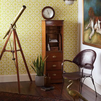 The Rug Seller Monserrat Wallpaper W0084 01 by Clarke and Clarke in Citron&nbsp;Roll