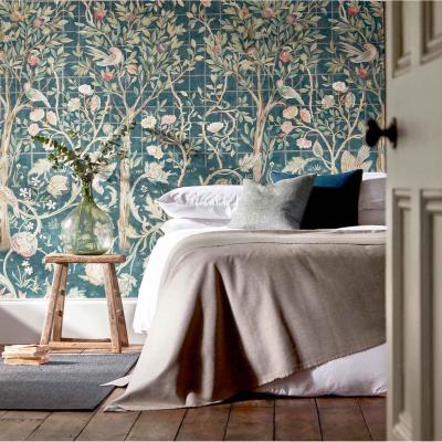 The Rug Seller Melsetter 3M Stocked Wallpaper 216706 by Morris & Co in Indigo Rose&nbsp;Roll