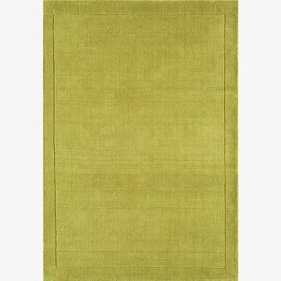 The Rug Seller York Plain Wool Rugs in Green&nbsp;80x150cm