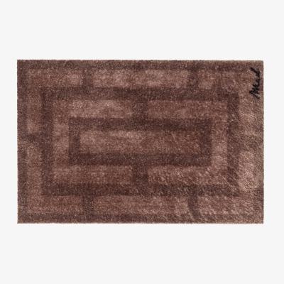 The Rug Seller Winnie Geometric Washable Floor Mats in Brown