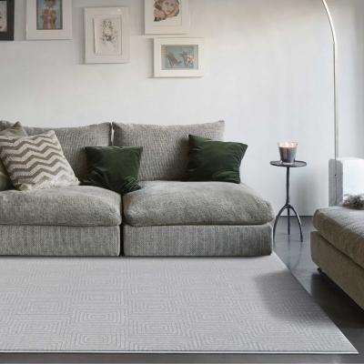 The Rug Seller Geometric Modern Textured Rugs in 410009 2121 Light Beige&nbsp;200x290cm