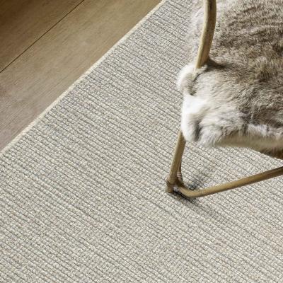 The Rug Seller High Line 99025 7008 Plain Wool Rugs in Light Grey