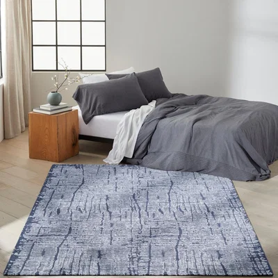 The Rug Seller Calvin Klein Safi Rugs CK015 SFR03 in Navy152x213cm
