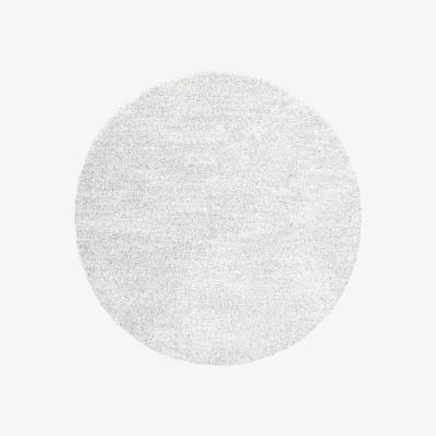The Rug Seller Mehari 23500 6258 Mottled Speckled Shaggy Circle Rugs in Beige