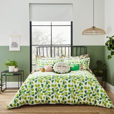 The Rug Seller Rosehip Bedding Duvet Cover and Pillowcase by Scion in Mint Leaf & Zest Green&nbsp;200x200cm