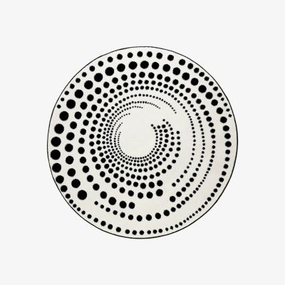 The Rug Seller Eddy Circular Rugs 3249 690 by Esprit in Black and Ivory