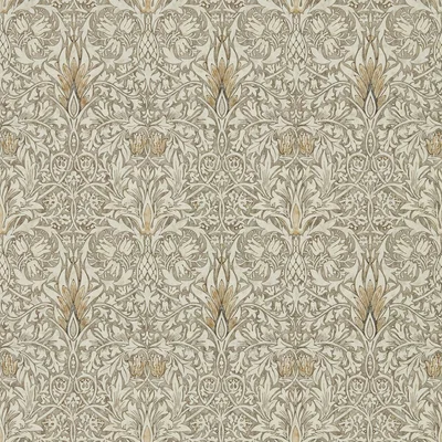 The Rug Seller Snakeshead Wallpaper 216430 by Morris & Co in Stone Cream&nbsp;Roll