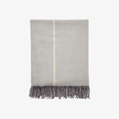 The Rug Seller Asha Cashmere Throw by Bedeck of Belfast in Silver Grey130x170cm