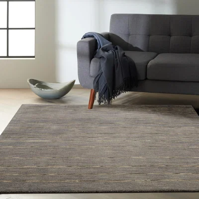 The Rug Seller CK400 HALO Wool Rug HAL01 by Calvin Klein in Charcoal Grey&nbsp;244x305cm