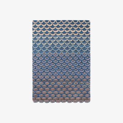 The Rug Seller Masquerade Geometric Scale Wool Rugs 16008 by Ted Baker in Blue