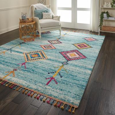 The Rug Seller Nomad Rugs NMD04 by Nourison in Aqua