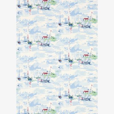 The Rug Seller Sail Away Wallpaper 214590 by Sanderson in Sky Blue&nbsp;Roll