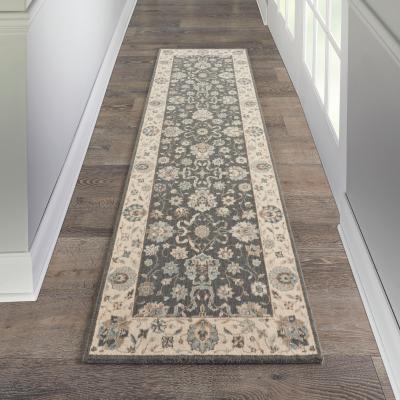 The Rug Seller Living Treasure Hallway Runner Rugs by Nourison LI16 in Grey Ivory&nbsp;76x366cm