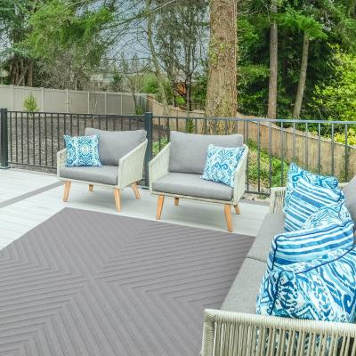 The Rug Seller Antibes Arrow Geometric Outdoor Rugs in AN07 Grey