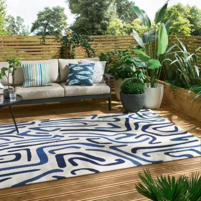 The Rug Seller Synchronic Indoor Outdoor Rugs 442308 in Japanese Ink Origami