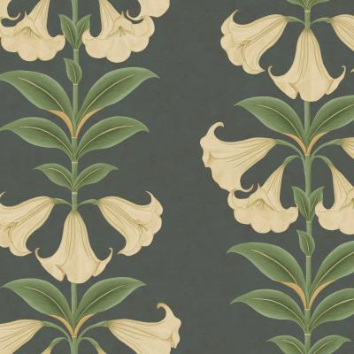 The Rug Seller Angels Trumpet Wallpaper 117 3006 by Cole & Son in Charcoal GreyRoll