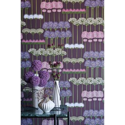 The Rug Seller Allium Wallpaper 12036 by Cole & Son in Mulberry & Heather on Violet&nbsp;Roll