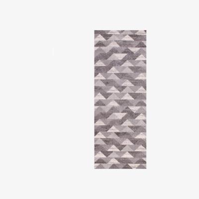 The Rug Seller Spirit Triangle Modern Geometric Runner Rugs in Grey