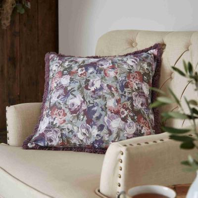 The Rug Seller Ffion Floral Cushion by Laura Ashley in Blackberry Purple50x50cm