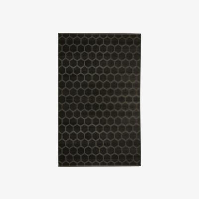 The Rug Seller Manipur Geometric Hexagon Rugs in Espresso Brown by Designers Guild