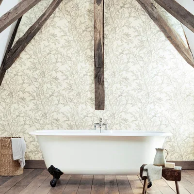 The Rug Seller Farthing Wood Wallpaper 216612 by Sanderson in Silver Grey&nbsp;Roll