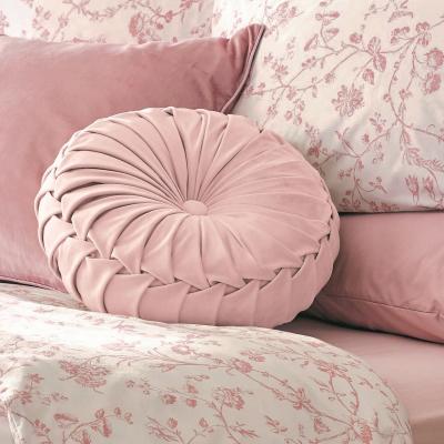 The Rug Seller Rosanna Velvet Circle Cushion by Laura Ashley in Blush Pink35x14cm