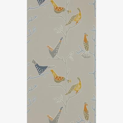 The Rug Seller Passaro Bird Wallpaper 111925 by Scion in Cinnamon Slate Grey&nbsp;Roll
